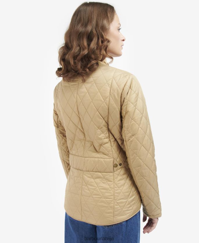 Barbour sievietes muša svara kavalērijas stepēta jaka P8J88A1482 apģērbs rožu putekļi