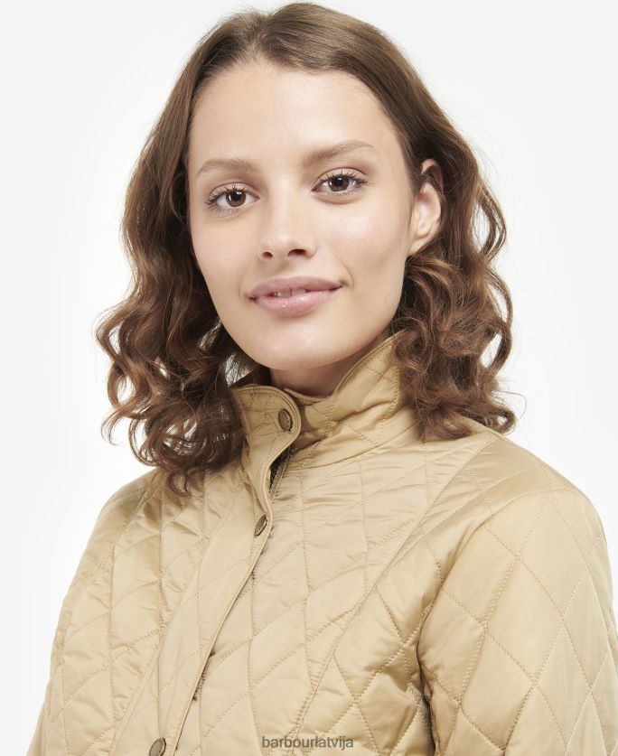 Barbour sievietes muša svara kavalērijas stepēta jaka P8J88A1482 apģērbs rožu putekļi