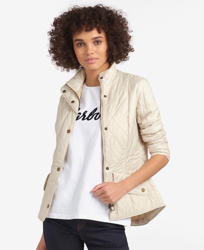 Barbour sievietes muša svara kavalērijas stepēta jaka P8J88A1501 apģērbs melns akmens