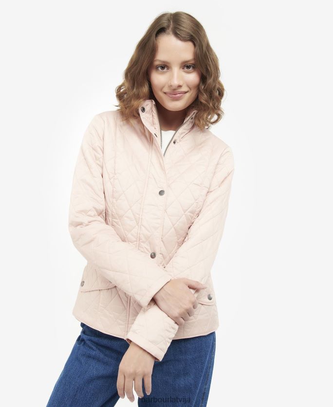 Barbour sievietes muša svara kavalērijas stepēta jaka P8J88A1511 apģērbs rožu putekļi