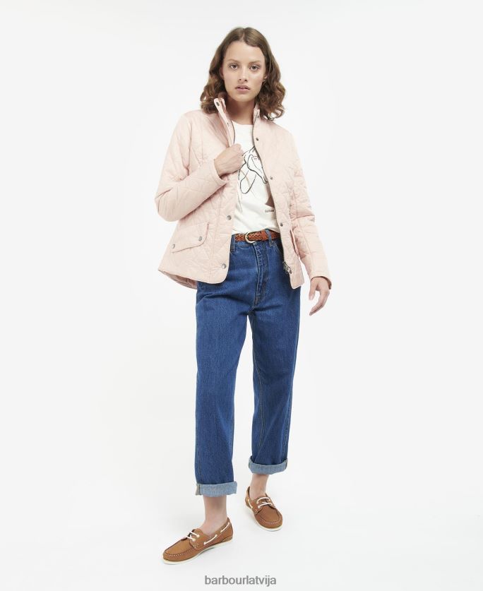 Barbour sievietes muša svara kavalērijas stepēta jaka P8J88A1511 apģērbs rožu putekļi