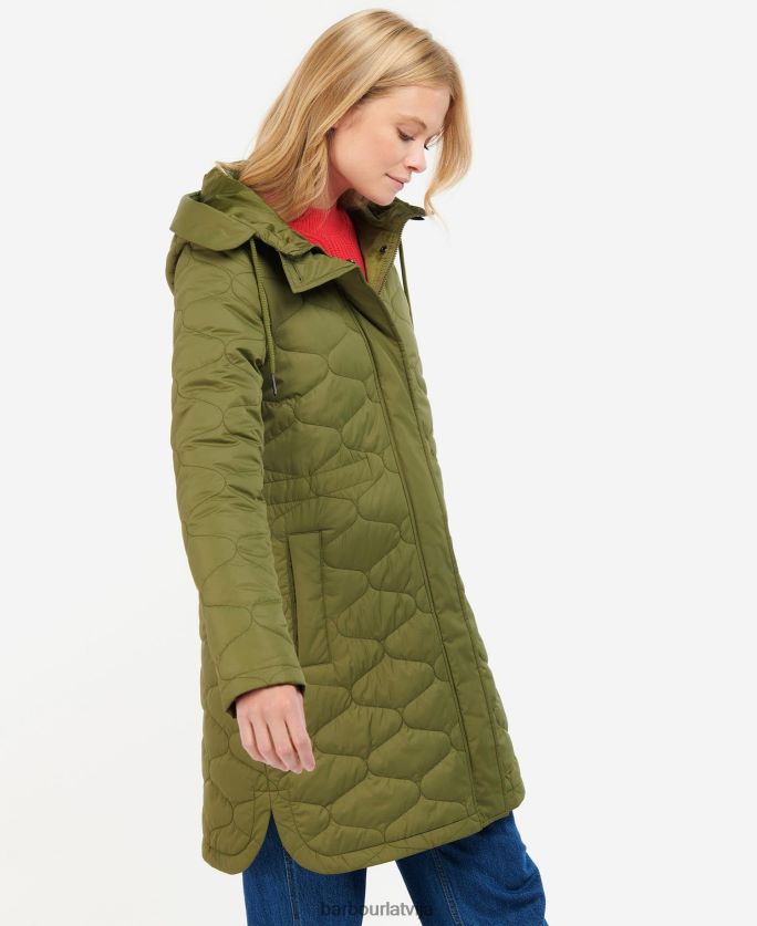 Barbour sievietes nahla stepēta jaka P8J88A1456 apģērbs olīvkoks