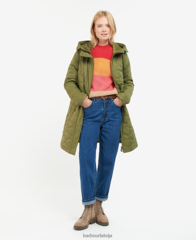 Barbour sievietes nahla stepēta jaka P8J88A1456 apģērbs olīvkoks