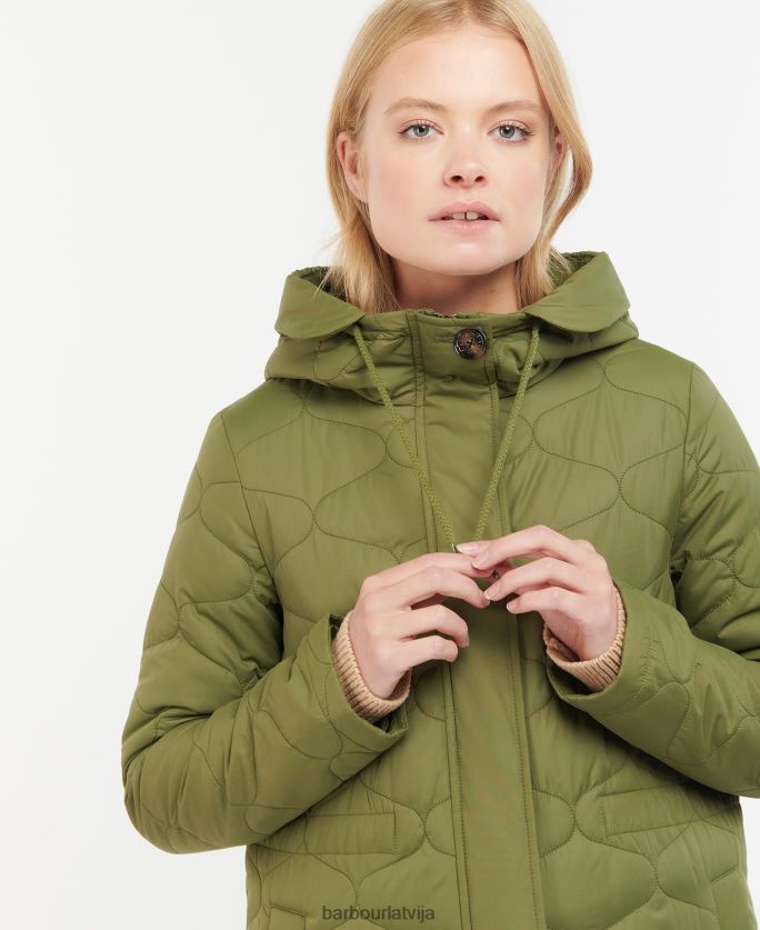 Barbour sievietes nahla stepēta jaka P8J88A1456 apģērbs olīvkoks