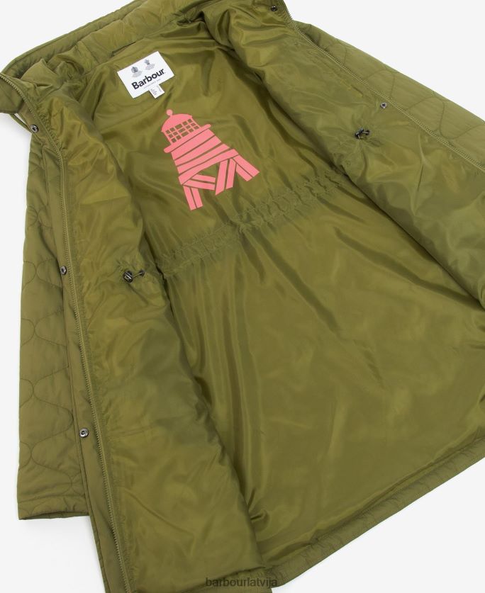 Barbour sievietes nahla stepēta jaka P8J88A1456 apģērbs olīvkoks