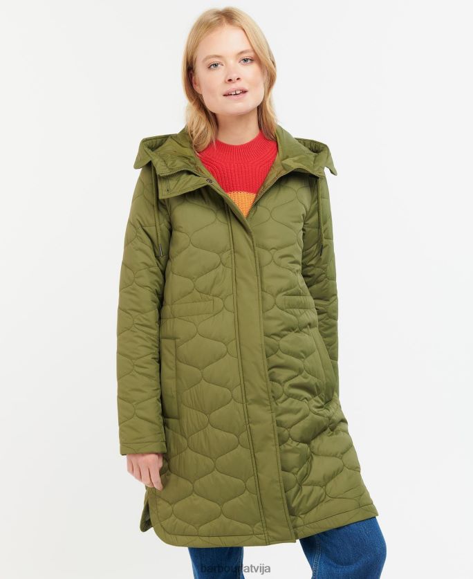 Barbour sievietes nahla stepēta jaka P8J88A1456 apģērbs olīvkoks