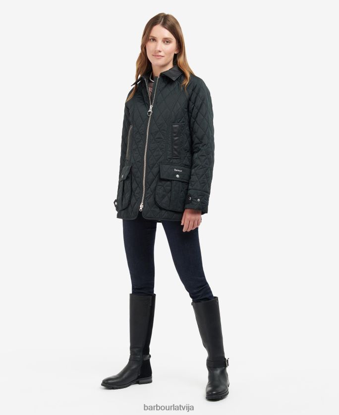 Barbour sievietes premium beadnell stepēta jaka P8J88A1481 apģērbs olīvu/seno