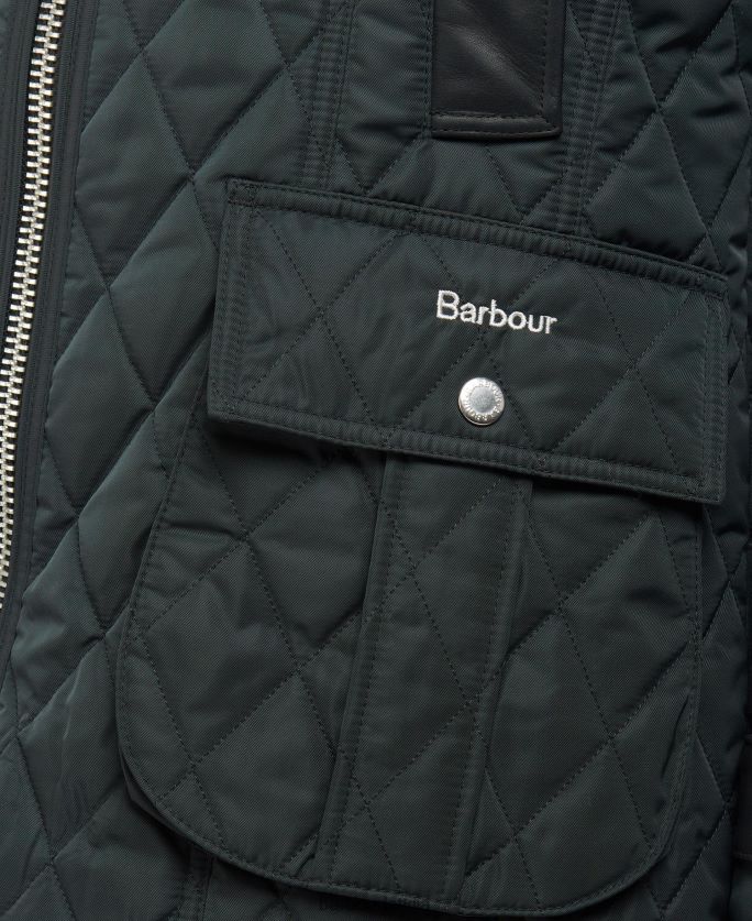 Barbour sievietes premium beadnell stepēta jaka P8J88A1481 apģērbs olīvu/seno