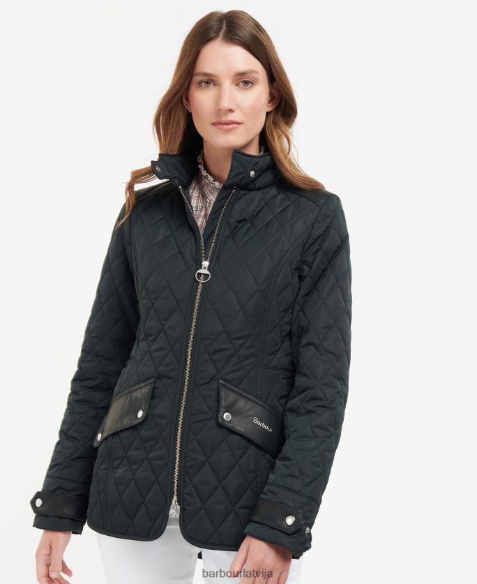 Barbour sievietes premium kavalērijas stepēta jaka P8J88A1433 apģērbs olīvu/seno