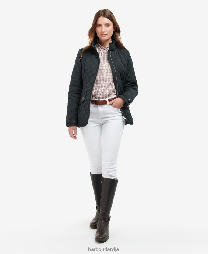 Barbour sievietes premium kavalērijas stepēta jaka P8J88A1433 apģērbs olīvu/seno