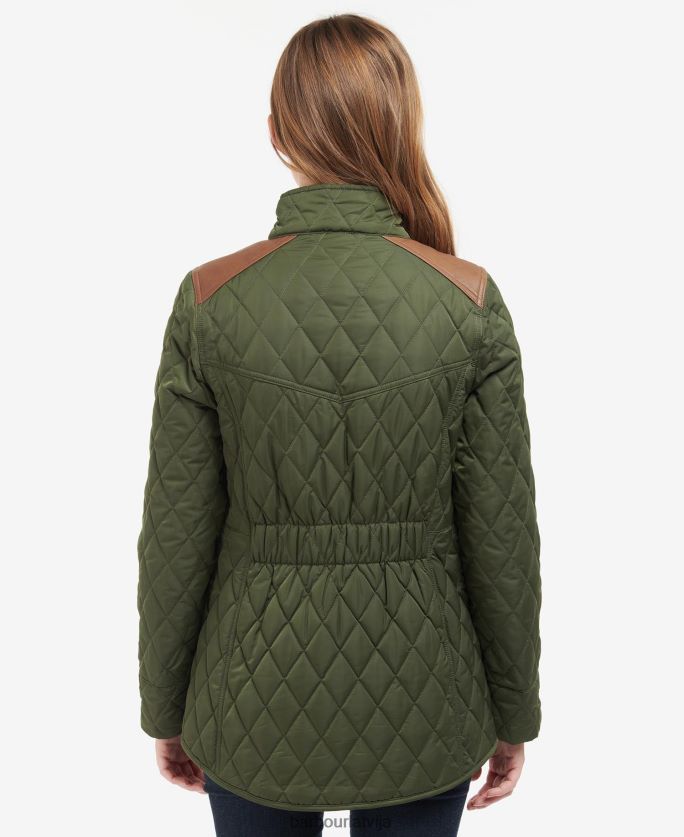 Barbour sievietes premium kavalērijas stepēta jaka P8J88A1485 apģērbs olīvu/seno