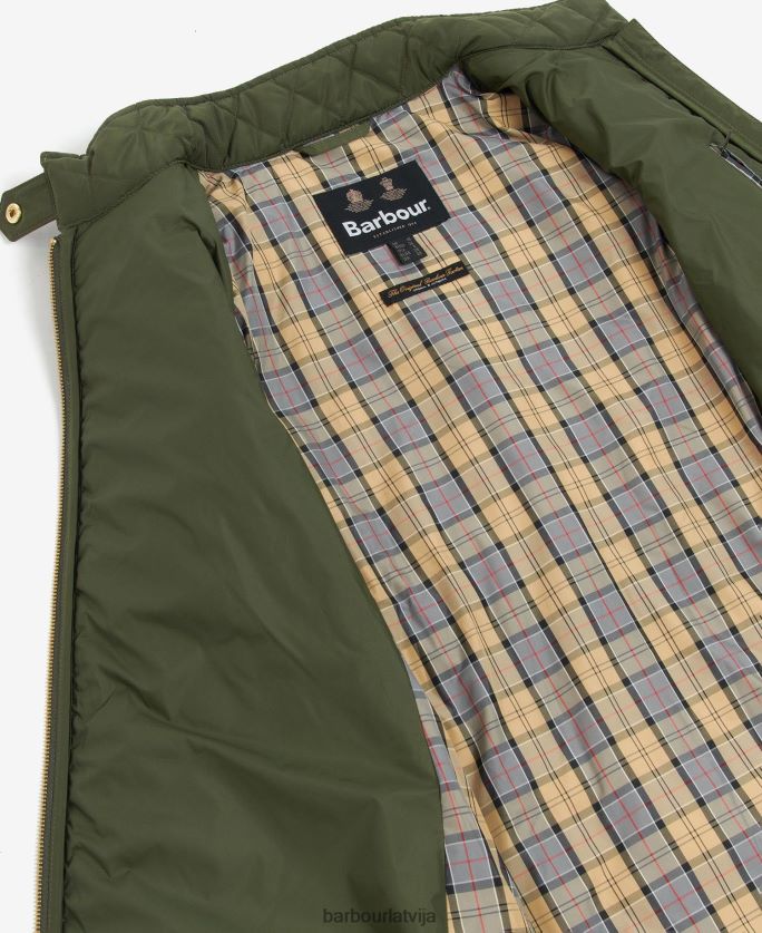 Barbour sievietes premium kavalērijas stepēta jaka P8J88A1485 apģērbs olīvu/seno