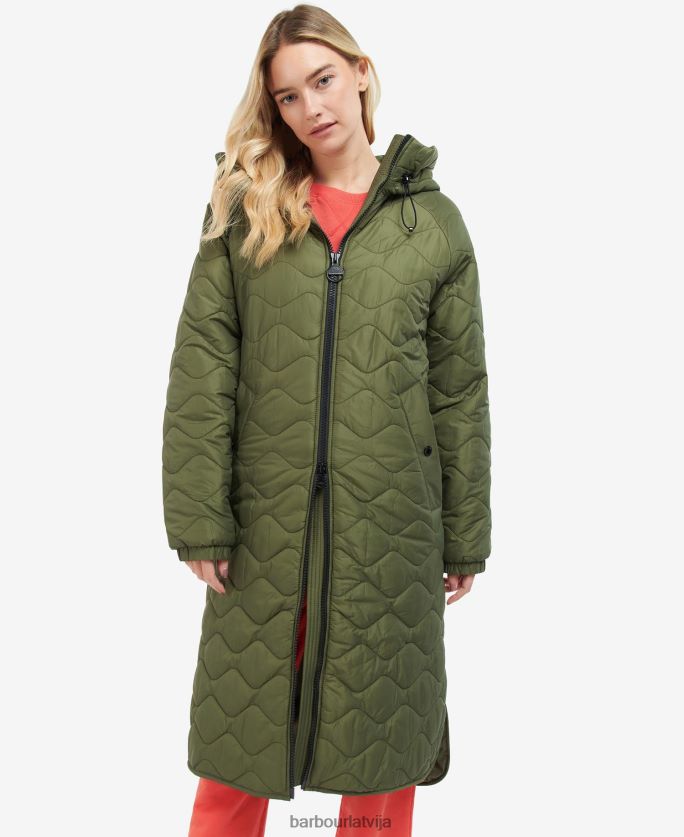 Barbour sievietes rolanda stepēta jaka P8J88A1449 apģērbs palmu zaļš