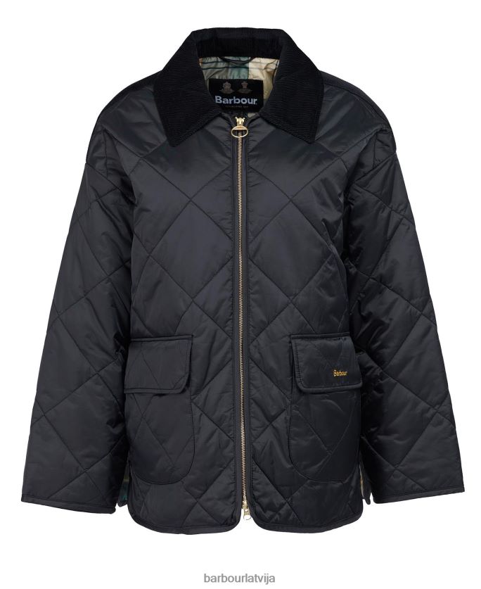 Barbour sievietes ryhope stepēta jaka P8J88A1421 apģērbs melns/sens