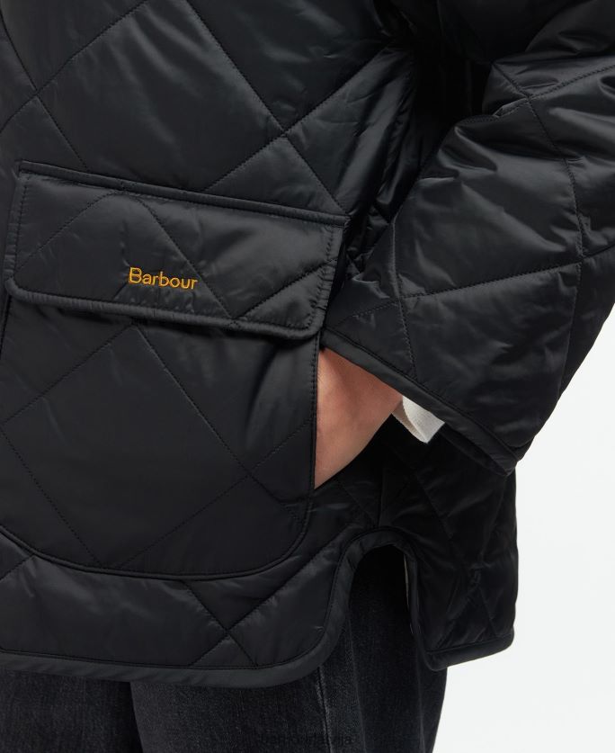 Barbour sievietes ryhope stepēta jaka P8J88A1421 apģērbs melns/sens