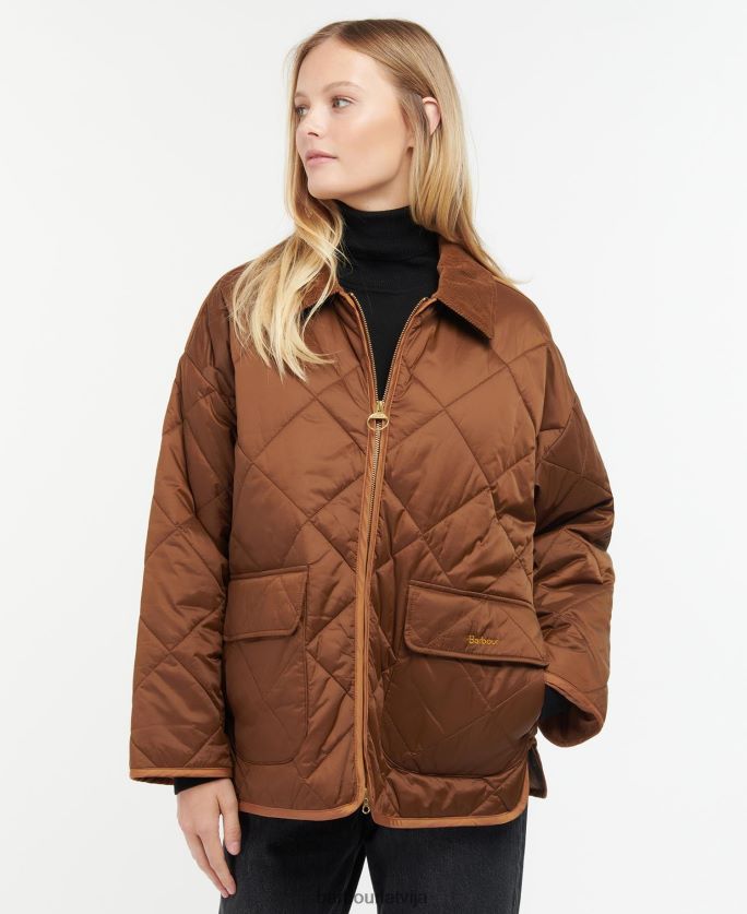 Barbour sievietes ryhope stepēta jaka P8J88A1426 apģērbs melns/sens
