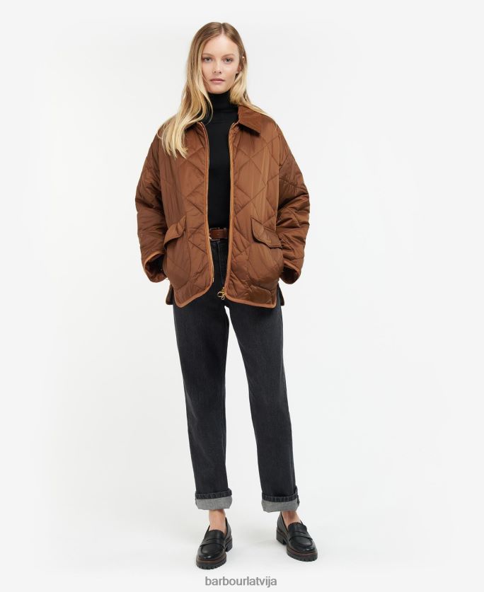 Barbour sievietes ryhope stepēta jaka P8J88A1426 apģērbs melns/sens