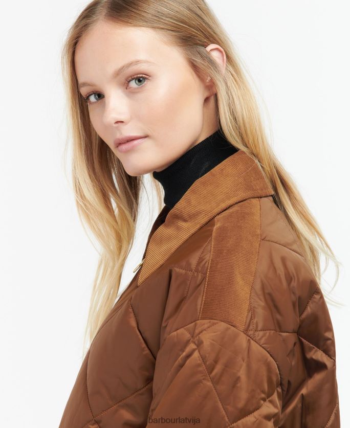 Barbour sievietes ryhope stepēta jaka P8J88A1426 apģērbs melns/sens