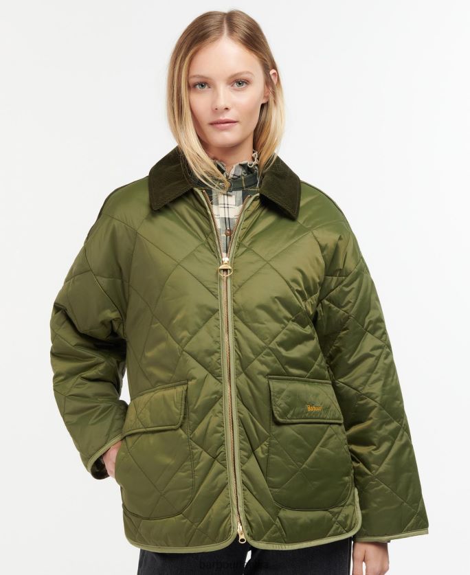 Barbour sievietes ryhope stepēta jaka P8J88A1457 apģērbs melns/sens