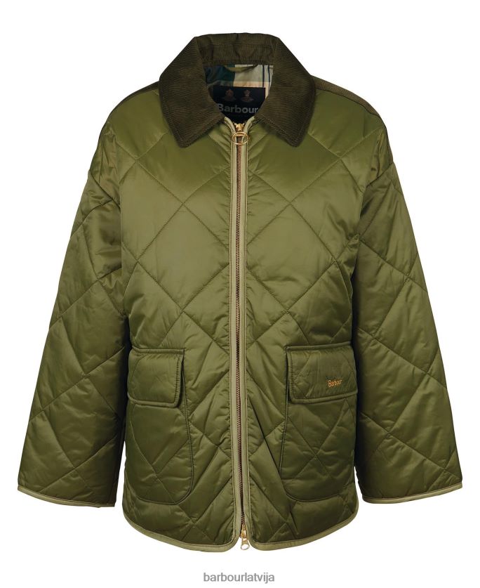 Barbour sievietes ryhope stepēta jaka P8J88A1457 apģērbs melns/sens