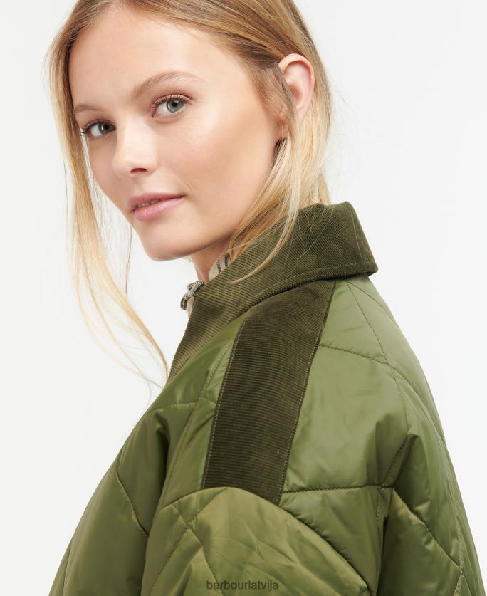 Barbour sievietes ryhope stepēta jaka P8J88A1457 apģērbs melns/sens