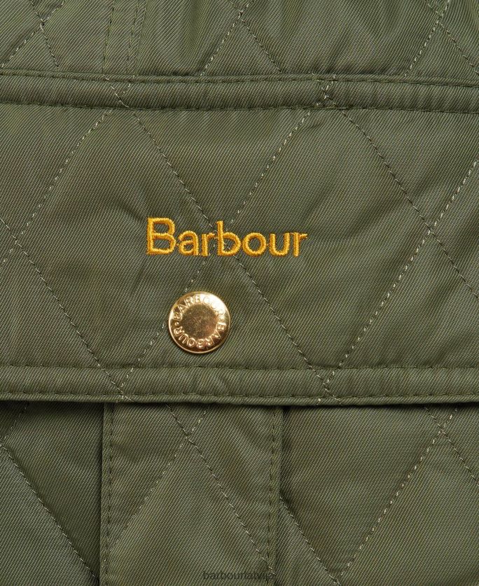 Barbour sievietes siksnas aizsardzības stepēta jaka P8J88A1435 apģērbs olīvu/seno