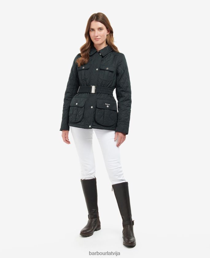 Barbour sievietes siksnas aizsardzības stepēta jaka P8J88A1488 apģērbs olīvu/seno