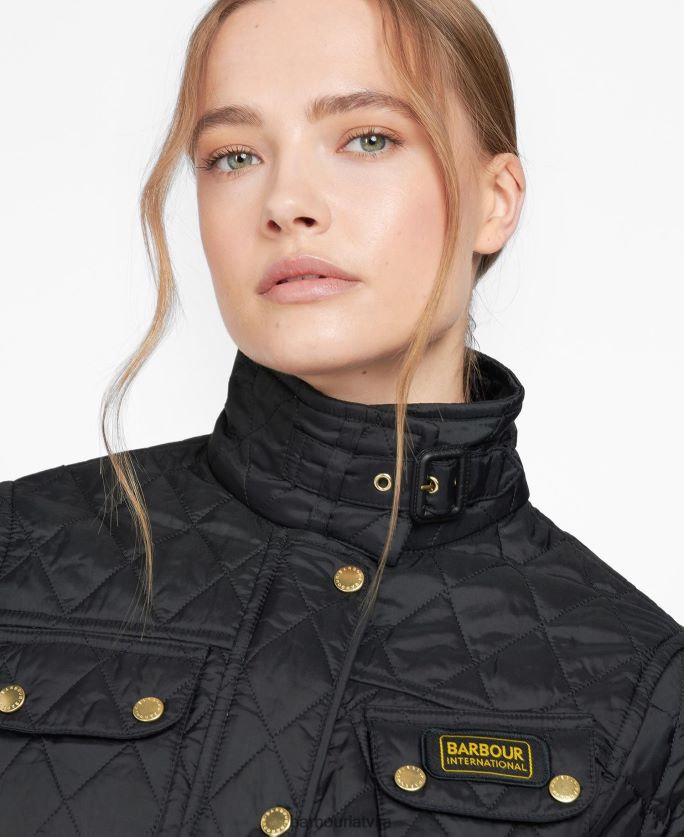 Barbour sievietes starptautiskā stepēta jaka P8J88A1404 apģērbs melns
