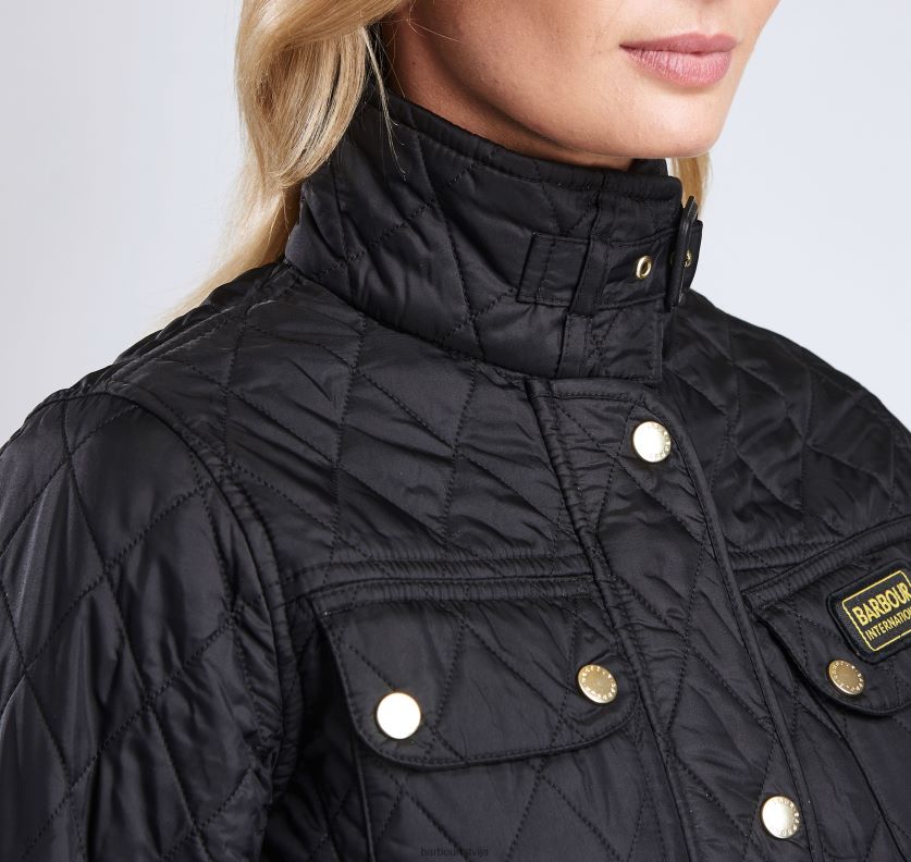 Barbour sievietes starptautiskā stepēta jaka P8J88A1404 apģērbs melns