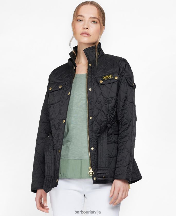 Barbour sievietes starptautiskā stepēta jaka P8J88A1404 apģērbs melns