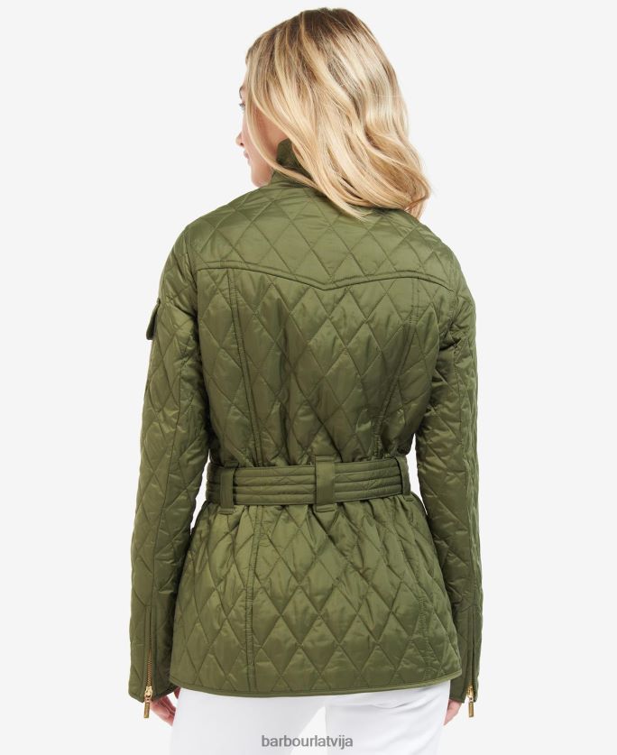 Barbour sievietes starptautiskā stepēta jaka P8J88A1483 apģērbs pusnakts zaļš