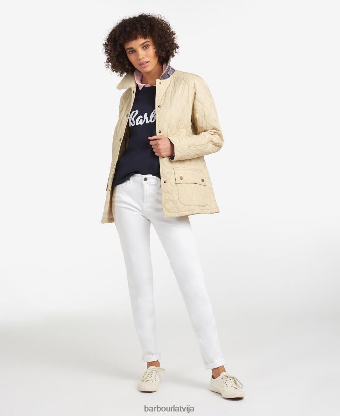 Barbour sievietes vasaras beadnell stepēta jaka P8J88A1497 apģērbs pērle