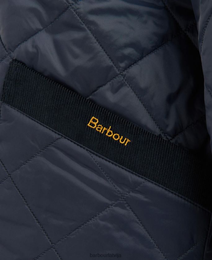 Barbour x House of Hackney sievietes gransden apgriežama stepēta jaka P8J88A1432 apģērbs tumša flote/limerence/debesis