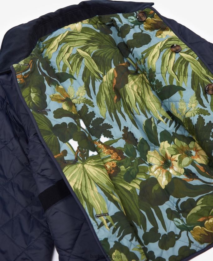 Barbour x House of Hackney sievietes gransden apgriežama stepēta jaka P8J88A1432 apģērbs tumša flote/limerence/debesis