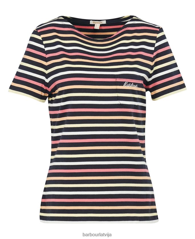 Barbour sievietes Bredley tops ar īsām piedurknēm P8J88A1690 apģērbs flotes multistripe