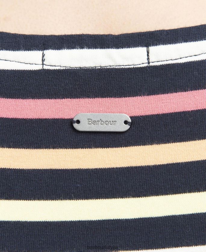 Barbour sievietes Bredley tops ar īsām piedurknēm P8J88A1690 apģērbs flotes multistripe