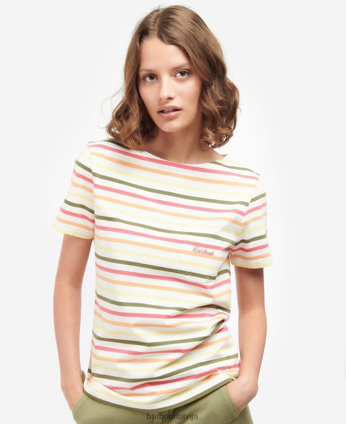 Barbour sievietes Bredley tops ar īsām piedurknēm P8J88A1755 apģērbs flotes multistripe