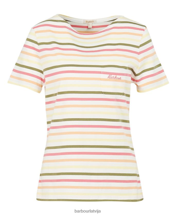 Barbour sievietes Bredley tops ar īsām piedurknēm P8J88A1755 apģērbs flotes multistripe