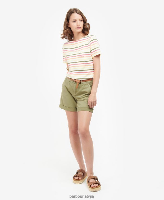 Barbour sievietes Bredley tops ar īsām piedurknēm P8J88A1755 apģērbs flotes multistripe