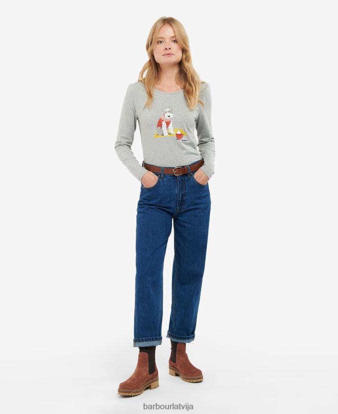 Barbour sievietes Fairsfield t-krekls P8J88A1745 apģērbs Tas ir pelēks merģelis