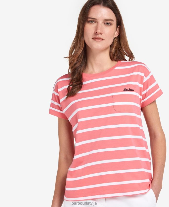 Barbour sievietes Oterburn svītru t-krekls P8J88A1736 apģērbs tumši/balts