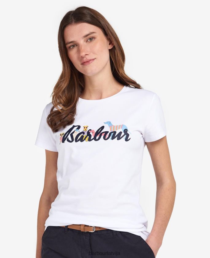 Barbour sievietes Southport T-krekls P8J88A1660 apģērbs gaiši pelēks merģelis