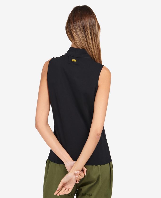 Barbour sievietes kasuki pusrāvējslēdzēja augšdaļa P8J88A1672 apģērbs klasisks melns