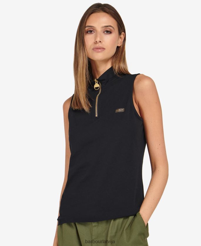 Barbour sievietes kasuki pusrāvējslēdzēja augšdaļa P8J88A1672 apģērbs klasisks melns