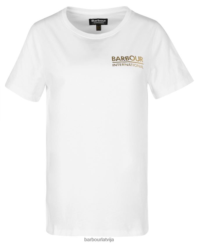 Barbour sievietes kasuki t-krekls P8J88A1748 apģērbs klasisks balts