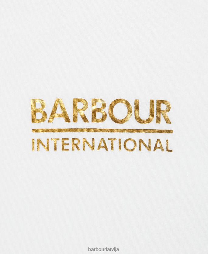 Barbour sievietes kasuki t-krekls P8J88A1748 apģērbs klasisks balts
