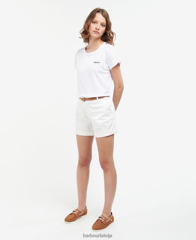 Barbour sievietes kenmore t-krekls P8J88A1753 apģērbs papaija