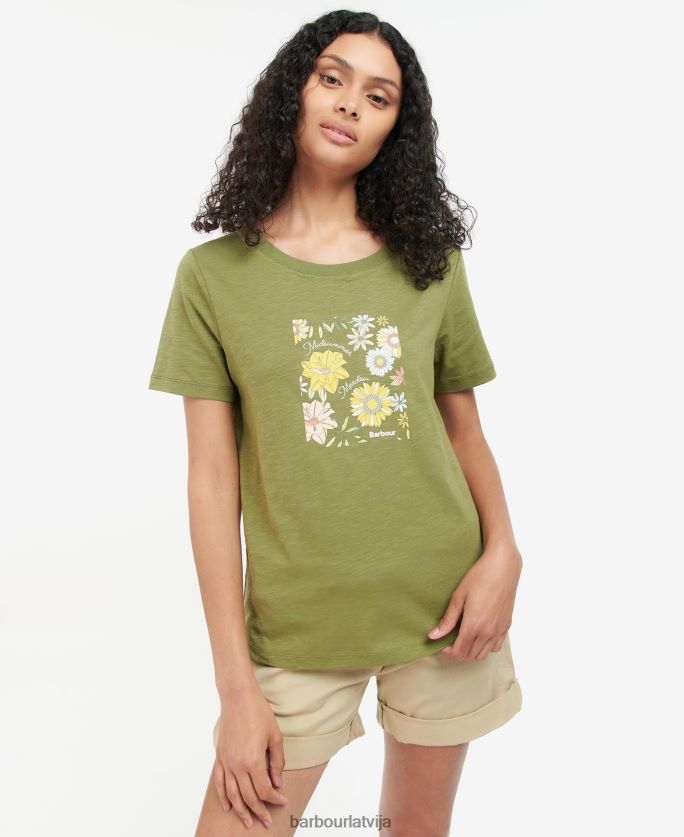 Barbour sievietes koralīnas t-krekls P8J88A1667 apģērbs paniņas