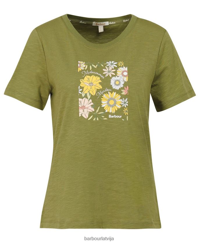 Barbour sievietes koralīnas t-krekls P8J88A1667 apģērbs paniņas