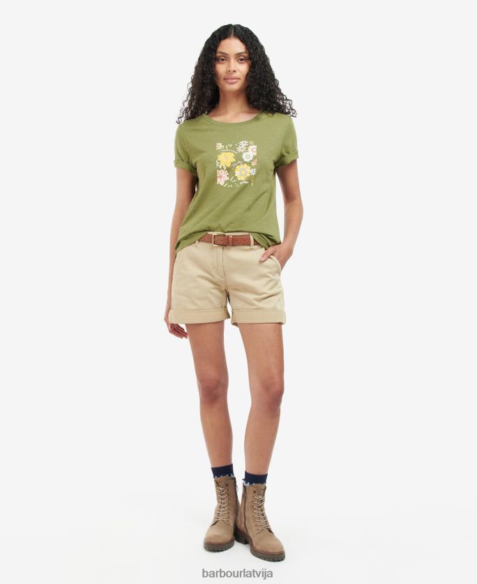 Barbour sievietes koralīnas t-krekls P8J88A1667 apģērbs paniņas